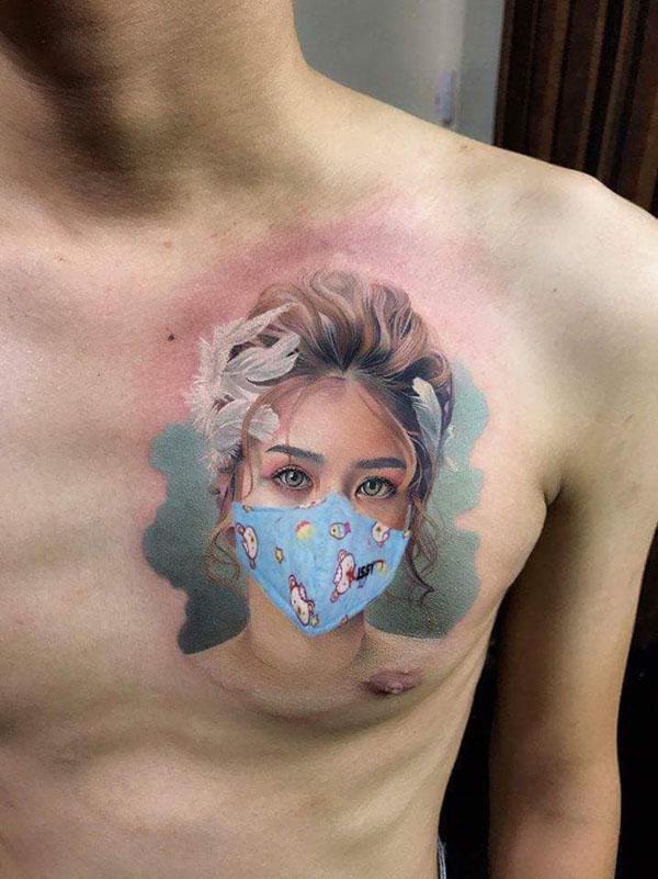 Hậu chia tay, anh chàng để hình xăm bạn gái đeo khẩu trang khiến dân tình tranh cãi-3