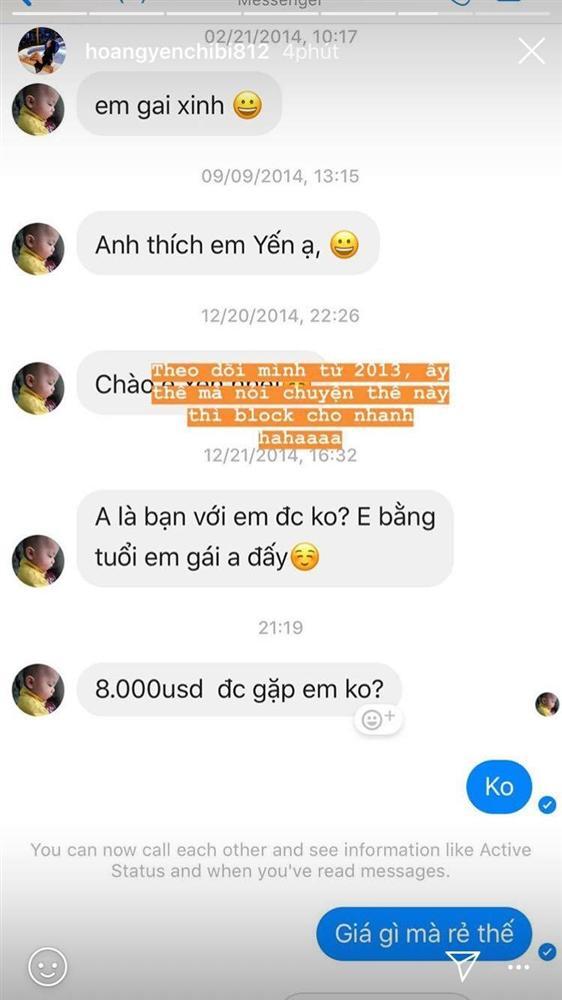 Bị gạ tình giá 8.000 USD, Hoàng Yến Chibi thẳng tay block kẻ khiếm nhã vô duyên-1