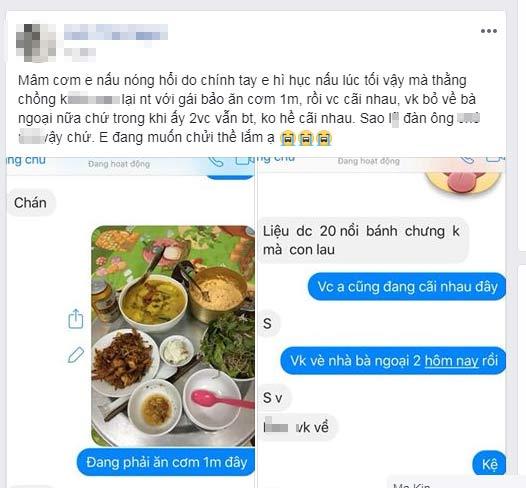 Chồng chụp ảnh mâm cơm vợ nấu rồi thả thính nhân tình khiến hội chị em tức điên-1