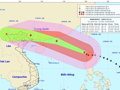 Tin mới nhất: Bão Mangkhut giảm 2 cấp, đi nhanh trên biển Đông