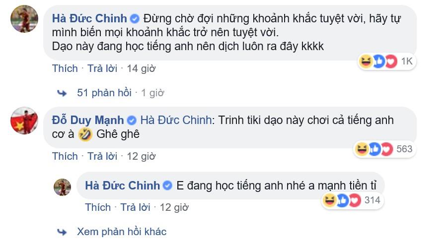 Chinh đen đăng trạng thái bằng tiếng Anh, đồng đội đặt nghi vấn anh chàng bị hack Facebook-2