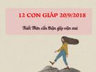 Tử vi thứ Năm ngày 20/9/2018 của 12 con giáp: Tuổi Tuất tiền đầy túi, tha hồ tiêu