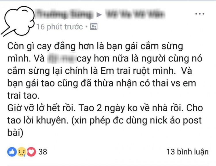 Chàng trai đăng đàn tố người yêu cắm sừng mà tình địch lại chính là cậu em trai, dân mạng triệu hồi Phó Hằng-1