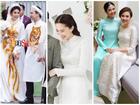 Đâu chỉ có Lan Khuê, rất nhiều mỹ nhân Việt đẹp thuần khiết khi mặc áo dài trắng trong ngày làm cô dâu