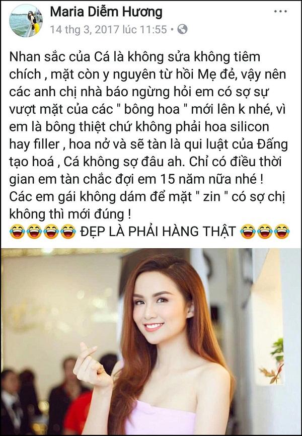 Trước khi mang gương mặt khác lạ, Diễm Hương từng khiến nhiều đàn em chột dạ khi tuyên bố chị đây không phải hoa silicon-5