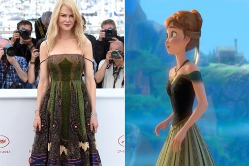 Diện chiếc váy xanh olive đẹp dịu dàng, người đẹp không tuổi Nicole Kidman đẹp tựa công chúa Anna trong 