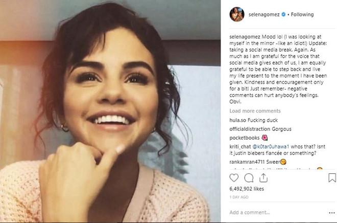 Selena Gomez tuyên bố ngưng sử dụng mạng xã hội-1