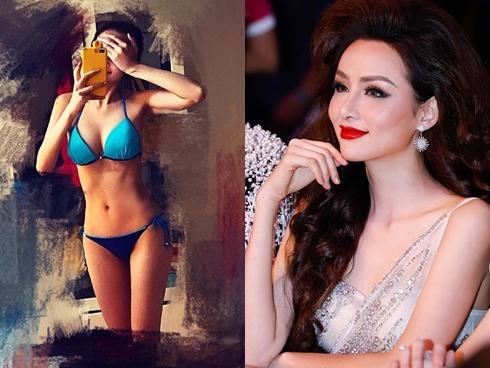 Diễm Hương phô diễn hình thể với bikini mặc nghi vấn 'đập mặt xây lại'