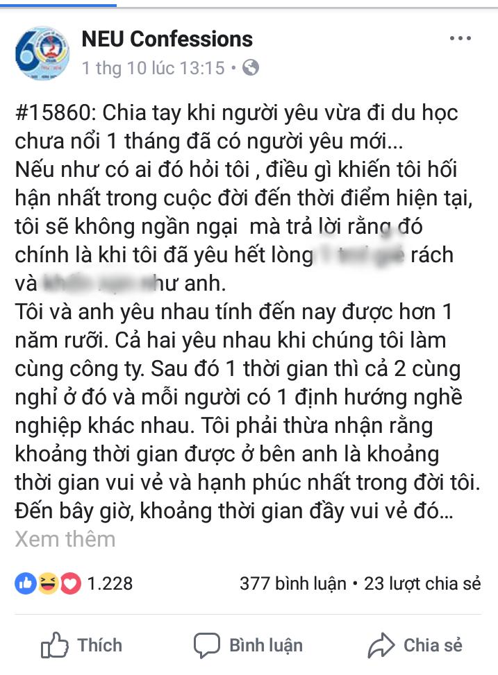 Đau đớn người yêu vừa đi du học một tháng đã có bạn gái mới, cô gái lên mạng tố cáo bộ mặt xấu xa-1