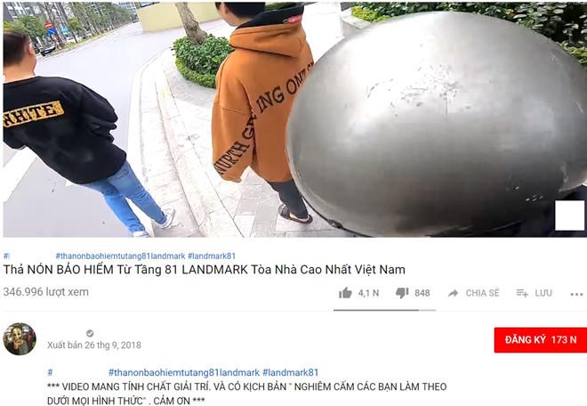 Chàng trai thả mũ bảo hiểm từ tầng 81: Thử thách có thật hay câu view?-1