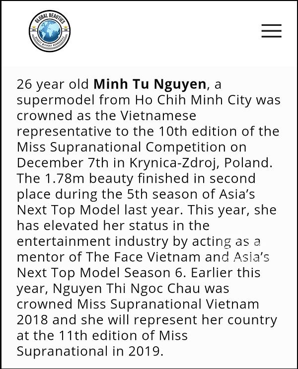 Minh Tú thi Miss Supranational 2018, Global Beauties tuyên bố: Việt Nam sẽ chiến thắng năm nay-3