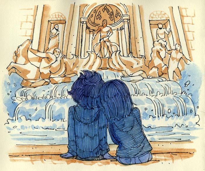 Bộ tranh ngày gặp gỡ đầy cảm xúc của những người yêu xa-12