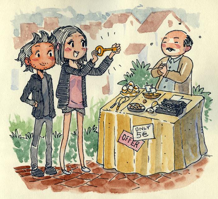 Bộ tranh ngày gặp gỡ đầy cảm xúc của những người yêu xa-15