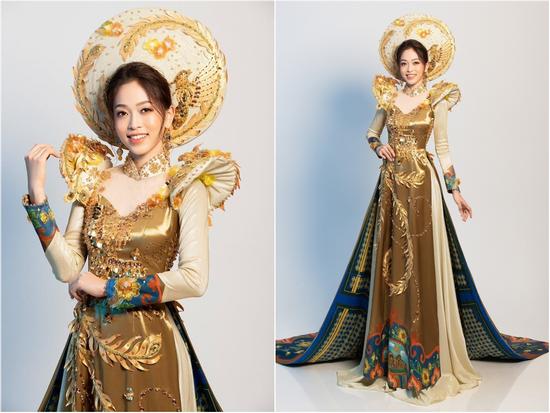 Bùi Phương Nga đẹp nghẹn lời trong bộ quốc phục 'Ngũ Phụng Tề Phi' tại Miss Grand International 2018