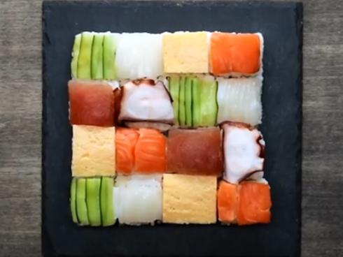 Hoa mắt, đã miệng với đĩa sushi đẹp như ảnh Mosaic