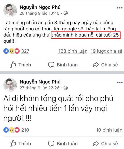 Trước khi mất, cháu ngoại quốc dân Nguyễn Ngọc Phú liên tiếp chia sẻ sự tuyệt vọng trên Facebook-5