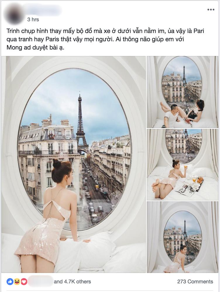 Bỏ cả đống tiền thuê khách sạn sang chảnh ở Pháp mà Ngọc Trinh vẫn bị nghi sống ảo mà photoshop như thật-4