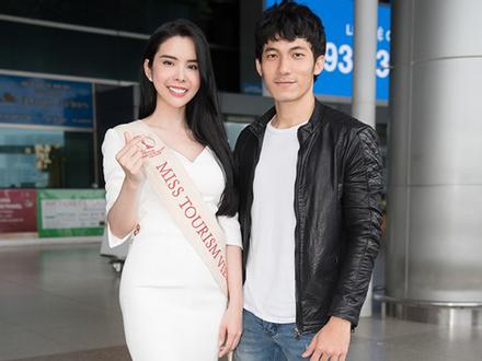 'Người tình Isaac' Liên Bỉnh Phát ra sân bay tiễn Huỳnh Vy thi Miss Tourism Queen Worldwide 2018