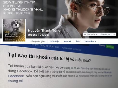Sơn Tùng M-TP bị Facebook vô hiệu hóa trang cá nhân?