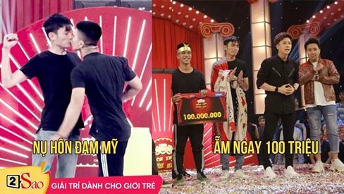 Cặp thí sinh nam bất chấp hôn nhau ẵm ngay 100 triệu từ Thách thức danh hài dùng số tiền này như thế nào?-1