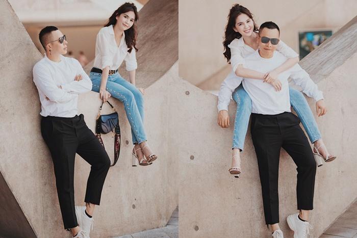 Suốt ngày diện đồ đôi tình tứ, showbiz Việt có ai thân thiết như cặp ông bầu Vũ Khắc Tiệp - gà cưng Ngọc Trinh-8