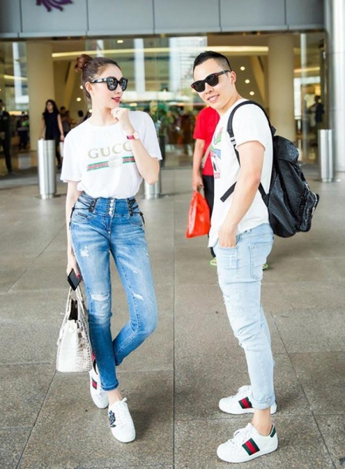 Suốt ngày diện đồ đôi tình tứ, showbiz Việt có ai thân thiết như cặp ông bầu Vũ Khắc Tiệp - gà cưng Ngọc Trinh-5