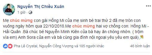 Con gái nghệ sĩ Chiều Xuân sinh con thứ 2 sau 8 tháng kết hôn-2