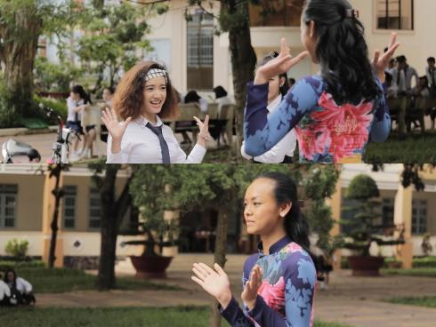 Mai Ngô trổ tài làm giảng viên vũ đạo cho hơn 150 học sinh tỉnh Kon Tum