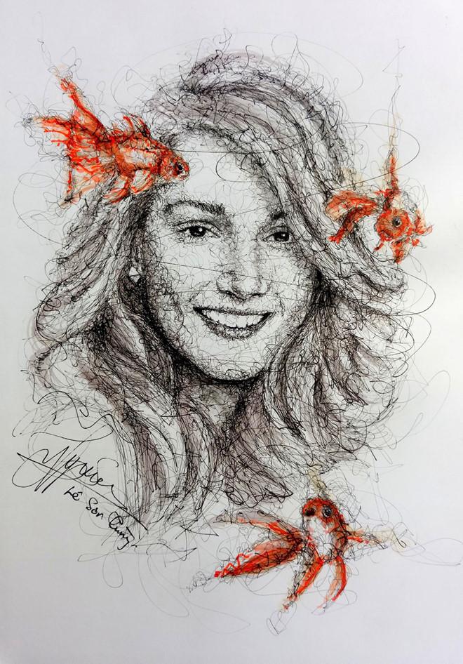 9X Đồng Nai có biệt tài vẽ tranh bằng các nét rối đẹp đến khó tin-1