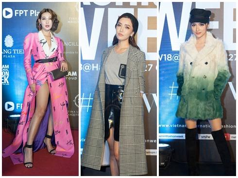 Thảm đỏ VIFW ngày cuối: Diệp Linh Châu váy xẻ hớ hênh - Hương Giang Idol làm 'cô bé mùa đông' giữa trời thu