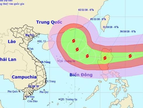 Siêu bão Yutu giật trên cấp 17 xuất hiện gần Biển Đông