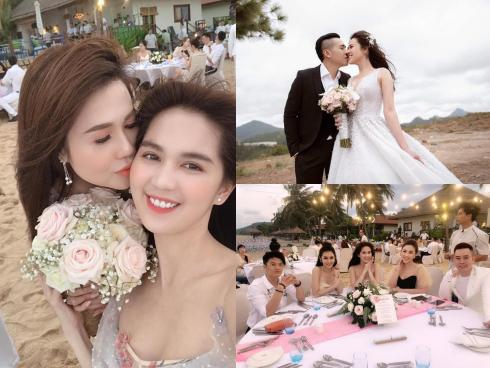 Chị gái Ngọc Trinh và bạn trai kém tuổi tổ chức hôn lễ đẹp như mơ trên bãi biển