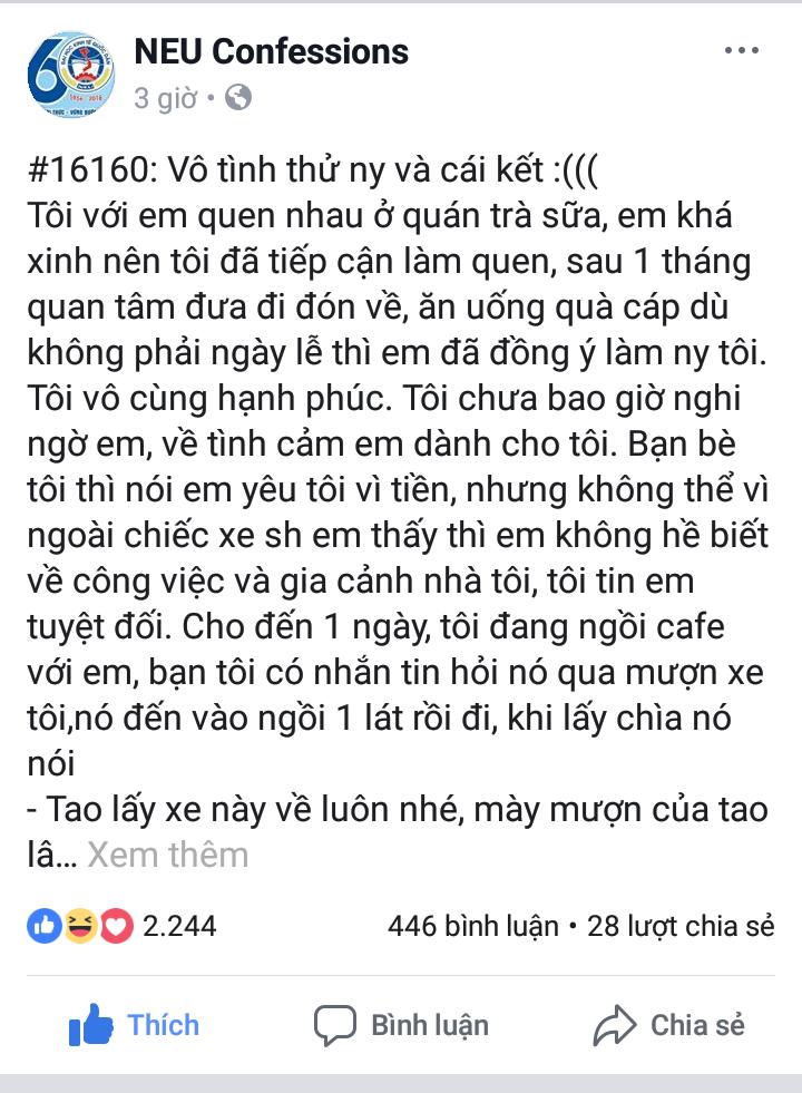 Chỉ vì một câu nói đùa mày mượn SH của tao lâu thế không trả à mà bị người yêu bỏ vì chê... nghèo còn dám trèo cao-1