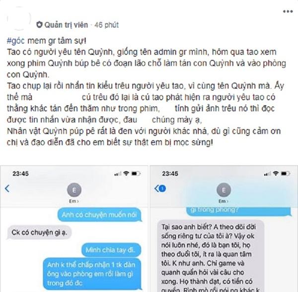 Chàng trai phát hiện bị bạn gái cắm sừng nhờ một cảnh phim Quỳnh búp bê-1