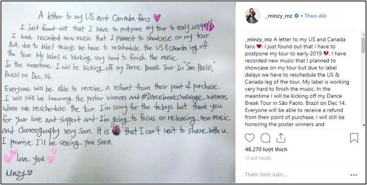 Fan chưa kịp mừng trọn vẹn chuyện 2NE1 tái hợp thì Minzy lại vừa… tuyên bố hủy show-2