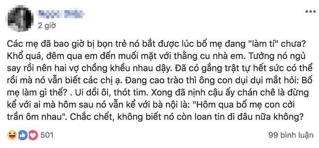 Cho con ngủ chung, bà mẹ phát ngượng khi đang cao trào thì nghe tiếng hét: Bố! Xuống khỏi người mẹ ngay-1