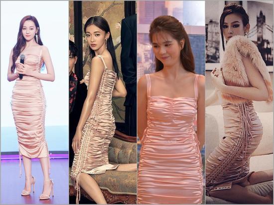 Một chiếc váy 4 số phận: Ngô Cẩn Ngôn - Địch Lệ Nhiệt Ba - Ngọc Trinh đều 'xách dép' cho một bà mẹ bỉm sữa