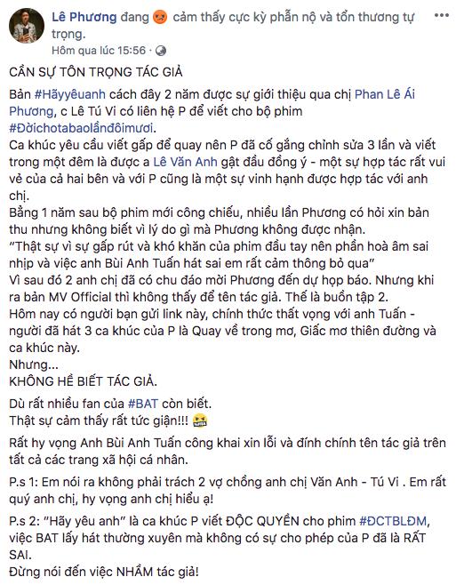 Bùi Anh Tuấn xin lỗi vì lấy ca khúc đi hát chùa nhưng nhạc sĩ không chấp nhận-1