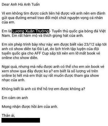 Dân mạng tìm kiếm cầu thủ gửi tâm thư xin mua vé cho Hà Anh Tuấn-2