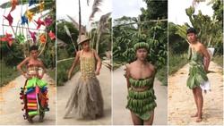H'Hen Niê không cần lấy ý tưởng trang phục truyền thống ở đâu xa khi ngay tại đây đã có 10 thiết kế 'cây nhà lá vườn' cực chất