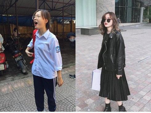 Tìm ra cô bạn trong bức ảnh ‘bóc phốt con gái’ lúc đi học và khi lên đồ ‘thả thính’ đang gây sốt