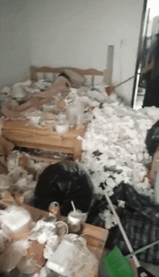 Xuất hiện cao thủ ở bẩn, rác trong phòng ngủ ngập bằng đầu khiến người khác xem chỉ biết lắc đầu vì choáng-1