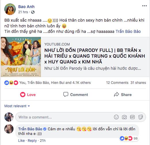 Bảo Anh phản ứng ra sao khi BB Trần cover hit được cho là dung tục Như lời đồn?-1