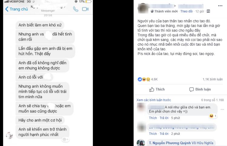 Bức xúc người yêu của bạn thân nhắn tin thổ lộ yêu từ cái nhìn đầu tiên, cô nàng đăng đàn hỏi đáp sao cho ngầu-1