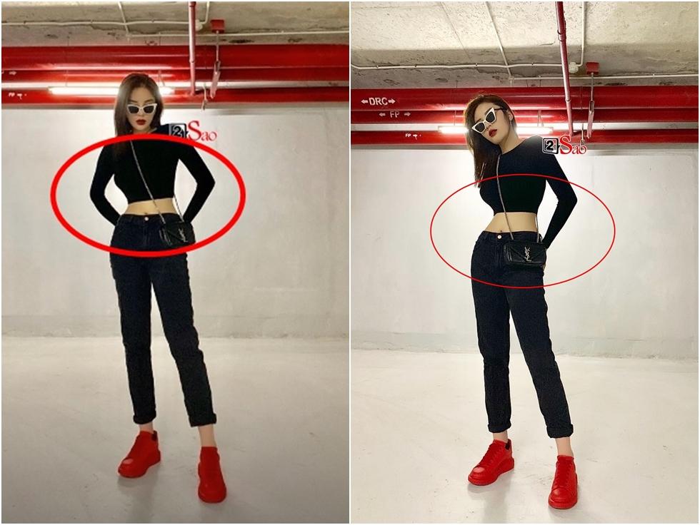 Quá nôn nóng giảm cân sau sinh, Diệp Lâm Anh lại bị soi chỉnh sửa ảnh đến biến dạng tay, méo cả tường-11