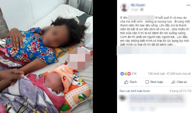 Xôn xao thông tin bé gái 15 tuổi sinh con trong bệnh viện, bị một thanh niên đánh đập, bắt đi ăn xin-1