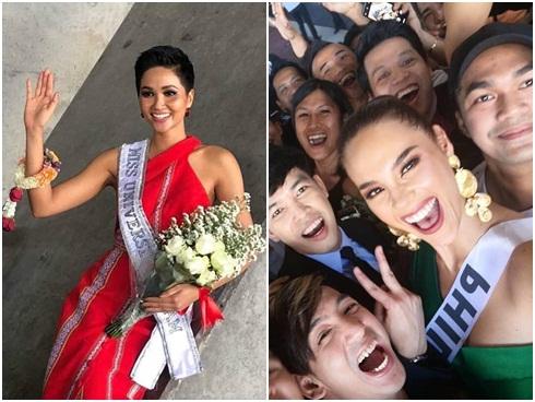 H'Hen Niê tạo dáng 'điên đảo' tại sân bay Bangkok, mỹ nữ Philippines được chào đón như nữ hoàng