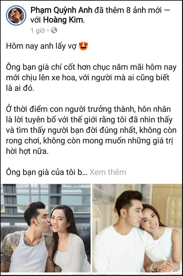 Tâm thư xúc động Phạm Quỳnh Anh viết trước giờ đám cưới Ưng Hoàng Phúc - Kim Cương-1