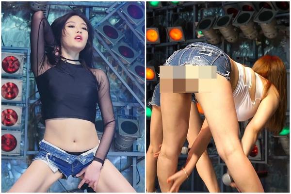 Chóng mặt vì quần 15cm ngắn tới lộ cả nội y của các cô ca sĩ liều lĩnh-4