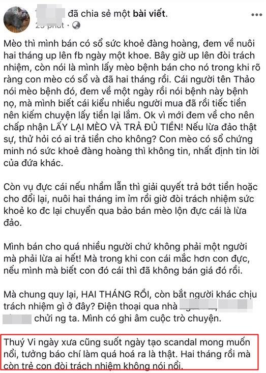 Bị bà chủ bán mèo dằn hắt quá khứ thị phi, Thúy Vi: Tôi tạo scandal ra tiền chứ như chị chỉ húp cháo ăn dài-5